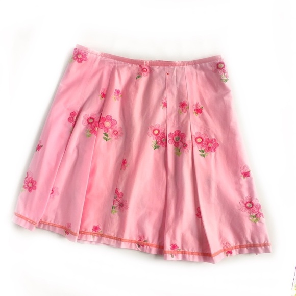 Cynthia Steffe Pink Embroidered Lined Skirt - Picture 2 of 5